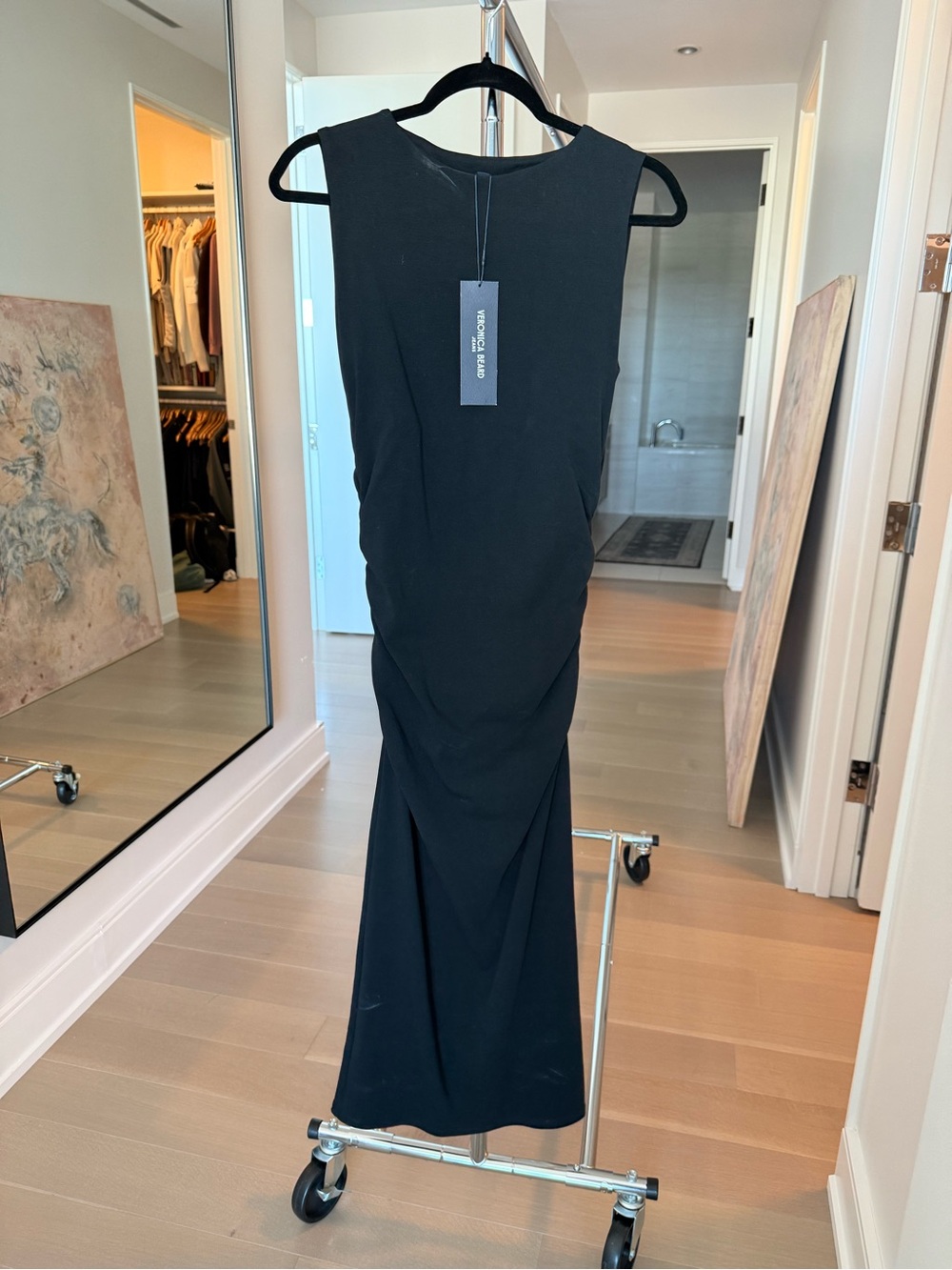 NWT Veronica Beard Black Sleeveless Maxi Dress